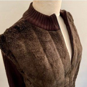 Brown Faux Fur Women's Sweater
